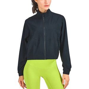 Athletic Running Yoga Gym Track Cropped Jackets UPF 50+ Sun Protection